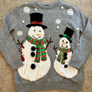 Forever 21‎ Frosty The Snowman Ugly Christmas Holiday Sweater Size Small